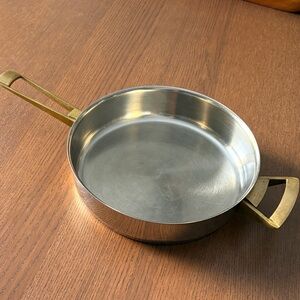 VINTAGE MONIX - MCM Acero Inox 18/10 Stainless Steel Sauté Pan with Brass Handle